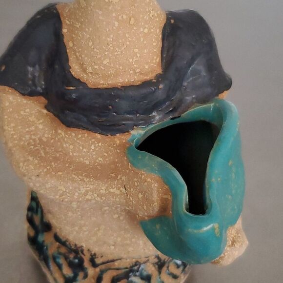 Metlox Poppets by Poppytrail Girl Bird on Head Vintage Stoneware Art Pottery - Picture 7 of 12